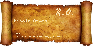 Mihain Ormos névjegykártya
